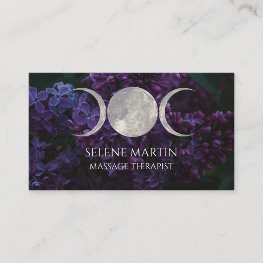 Lilac and Triple Moon Business Card Visitenkarte (Vorderseite)