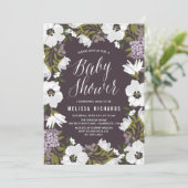 Lilac Anemone Blooms Baby Shower Einladung (Stehend Vorderseite)