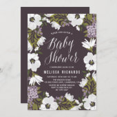Lilac Anemone Blooms Baby Shower Einladung (Vorne/Hinten)