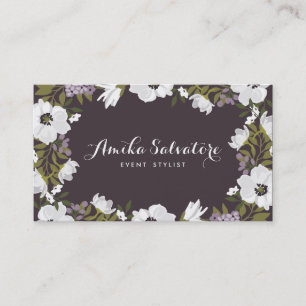 Lilac Anemone Blooms Personalisiert Floral Visitenkarte