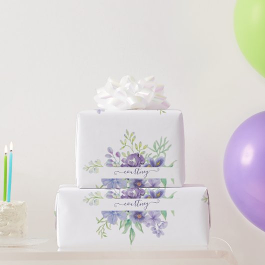 Lilac Aquarell personalisierte Packpapp Geschenkpapier (Partygeschenke)