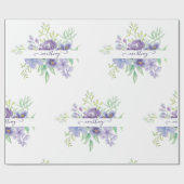 Lilac Aquarell personalisierte Packpapp Geschenkpapier (Flach)