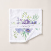 Lilac Aquarellblume personalisiert Badhandtuch Set (Waschlappen)