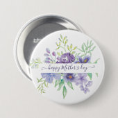 Lilac Aquarellblume personalisiert Button (Vorne & Hinten)