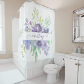 Lilac Aquarellblume personalisiert Duschvorhang (Beispiel)