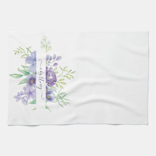Lilac Aquarellblume personalisiert Geschirrtuch (Horizontal)