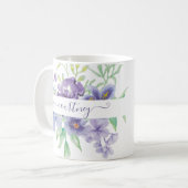 Lilac Aquarellblume personalisiert Kaffeetasse (Vorderseite Links)