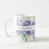 Lilac Aquarellblume personalisiert Kaffeetasse (Links)