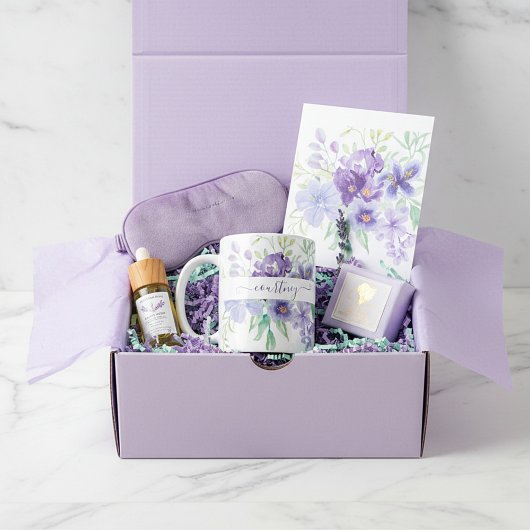 Lilac Aquarellblume personalisiert Kaffeetasse