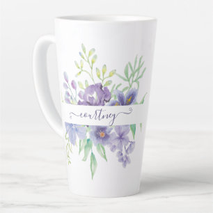 Lilac Aquarellblume personalisiert Milchtasse