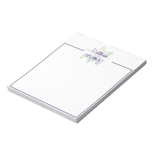 Lilac Aquarellblume personalisiert Notizblock (Rotiert)