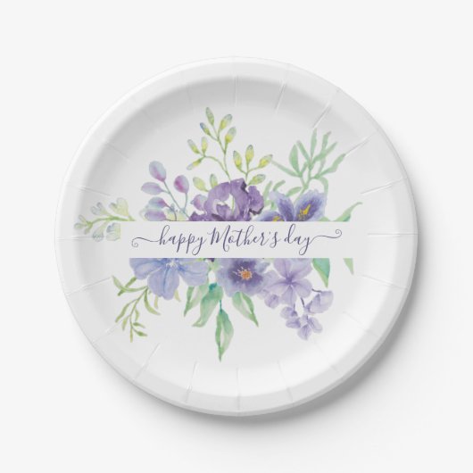 Lilac Aquarellblume personalisiert Pappteller (Vorderseite)