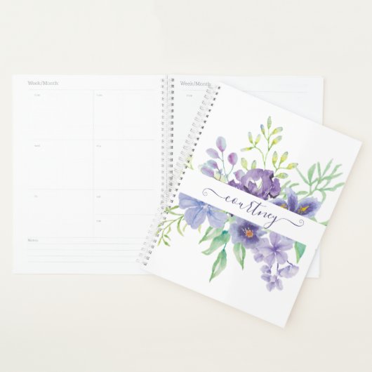 Lilac Aquarellblume personalisiert Planer (Anzeige)