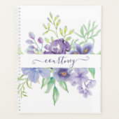 Lilac Aquarellblume personalisiert Planer (Vorderseite)