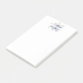 Lilac Aquarellblume personalisiert Post-it Klebezettel (angewinkelt)