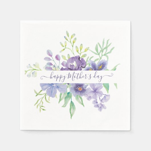 Lilac Aquarellblume personalisiert Serviette (Vorderseite)