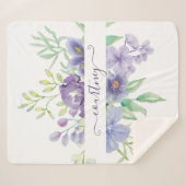 Lilac Aquarellblume personalisiert Sherpadecke (Vorderseite (Horizontal))
