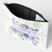 Lilac Aquarellblume personalisiert Zubehörtasche (Offen)
