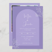 Lilac Arch Botanischer Lavendel Boho QR Code Moder Einladung (Vorne/Hinten)