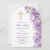 Lilac Arch First Communion Invitation Einladung (Vorderseite)