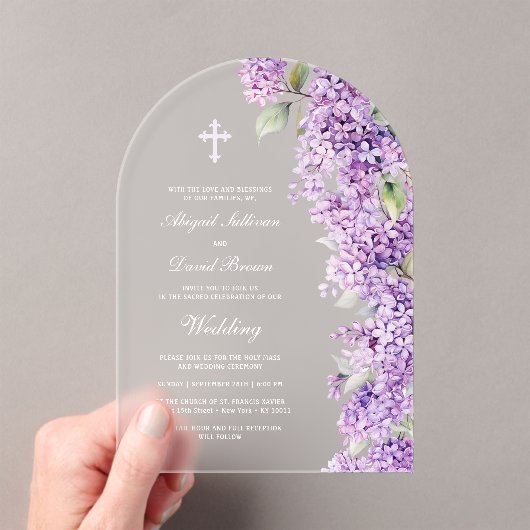Lilac Arch Wedding Acryleinladungen (Insitu (Handheld))