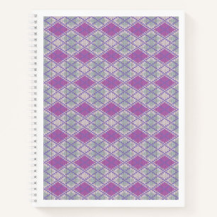 LILAC ARGYLE STRICKEN 8,5x11 Spiralblock Notizblock