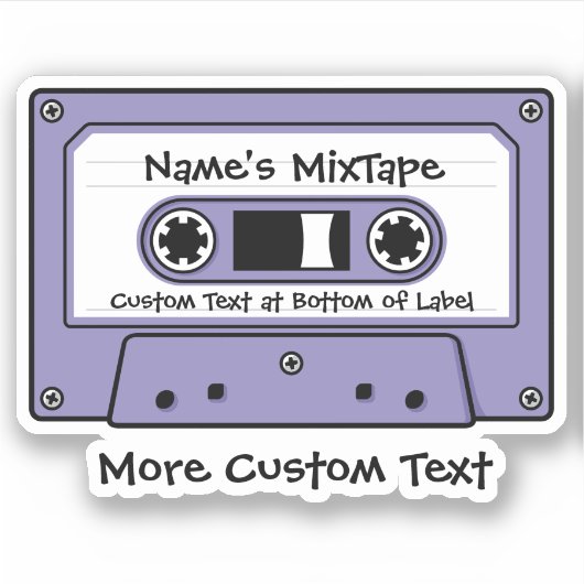 Lilac Audio Cassette Tape Aufkleber (Vorderseite)