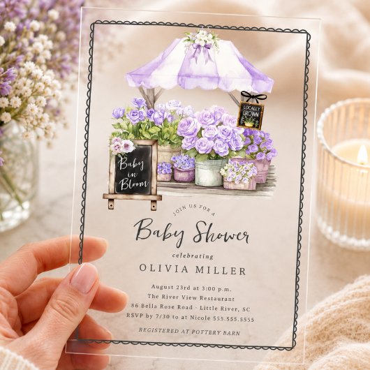 Lilac Baby Bloom Dusche Einladung