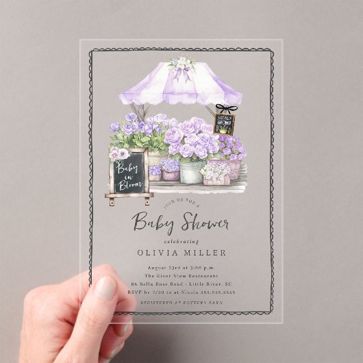 Lilac Baby Bloom Dusche Einladung (Insitu (Handheld))