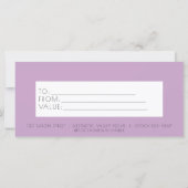 Lilac Beauty Salon Aesthetics Geschenkgutschein (Rückseite)