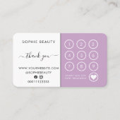 Lilac Beauty Salon Logo Danke Loyalty Card Treuekarte (Vorderseite)