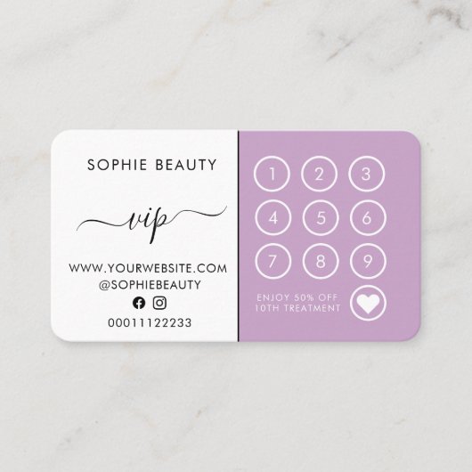 Lilac Beauty Salon Loyalty-Card Treuekarte (Vorderseite)
