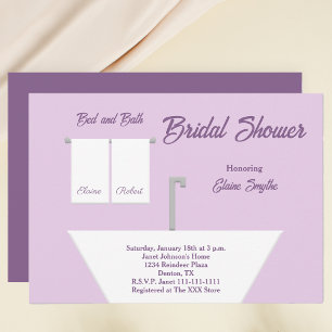 Lilac Bed and bath Bridal Shower Einladung
