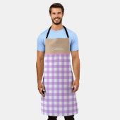 Lilac Beige Personalisiert Name Gingham Schürze (Getragen)