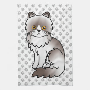 Lilac Bi-Color Persischer Niedlicher Cartoon Cat Geschirrtuch