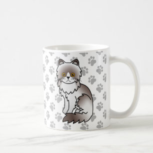 Lilac Bi-Color Persischer Niedlicher Cartoon Cat Kaffeetasse
