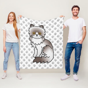 Lilac Bi Colour Persischer Niedlicher Cartoon Cat  Fleecedecke