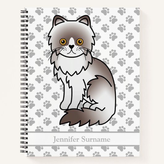 Lilac BiColor Persian Niedlich Cat & Custom Text Notizblock (Vorderseite)
