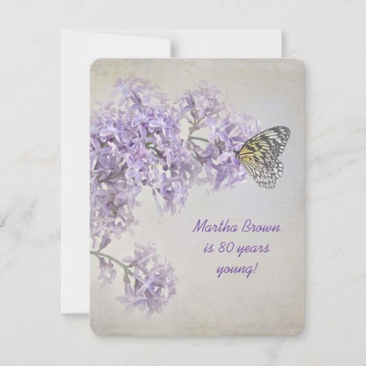 Lilac Birthday Einladung (Vorderseite)