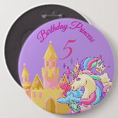 Lilac Birthday Princess Button (Vorne & Hinten)