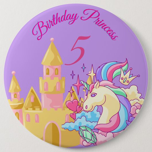 Lilac Birthday Princess Button (Vorderseite)