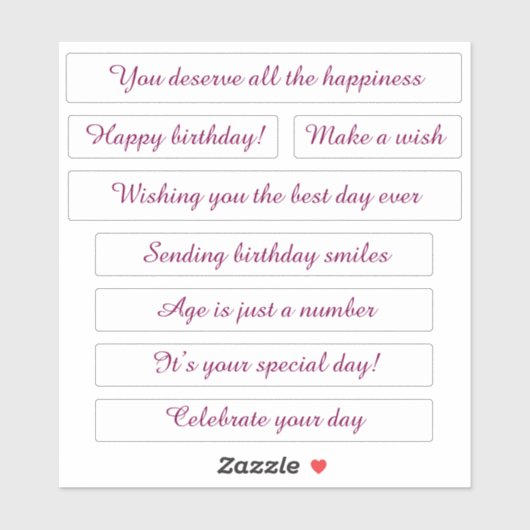 Lilac Birthday Stickers | Editable Gift Labels (Blatt)
