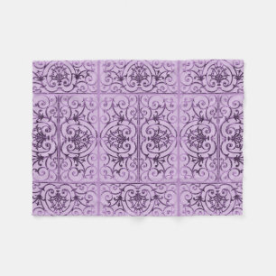 Lilac-Blättermuster Fleecedecke