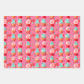 Lilac, Blau und Pink Cupcake, spielend farbig Geschenkpapier Set (Vorderseite 3)