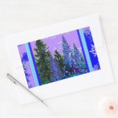LILAC-BLAUE WALDLANDSCHAFT & SNOWFLAKES ART RECHTECKIGER AUFKLEBER (Umschlag)