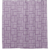 Lilac Block Print Duschvorhang (Vorderseite)