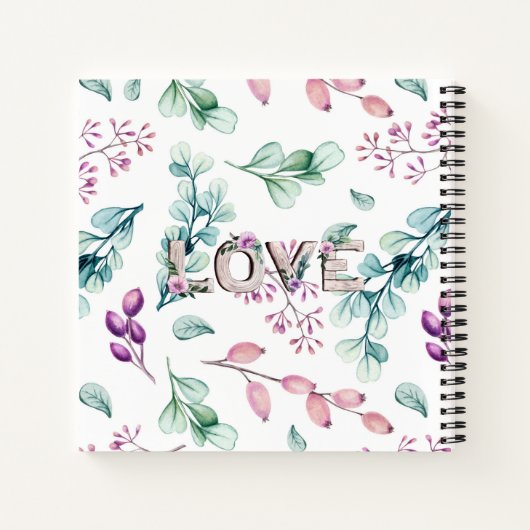 Lilac Bloom Custom Recipe Book Wedding Geschenk Notizblock (Rückseite)