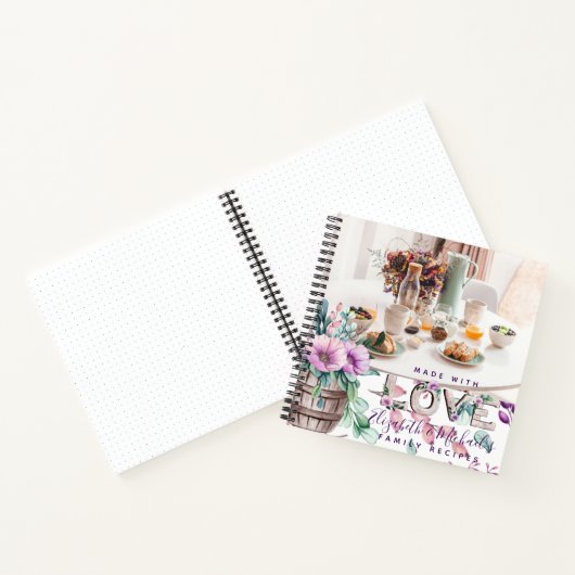 Lilac Bloom Custom Recipe Book Wedding Geschenk Notizblock (Innenseite)
