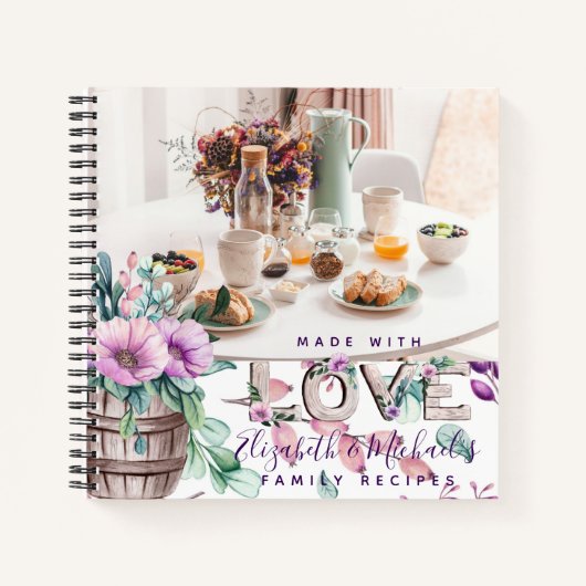 Lilac Bloom Custom Recipe Book Wedding Geschenk Notizblock (Vorderseite)