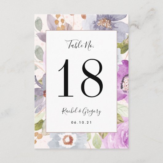 Lilac Blooms | Benutzerdefinierbare Tischnummer (Rückseite)